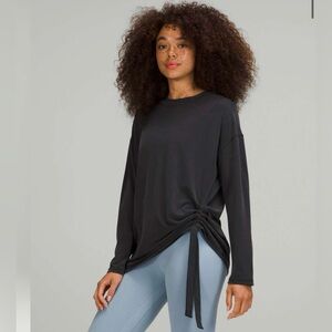 lululemon athletica Black Long Sleeve Top with Side Tie